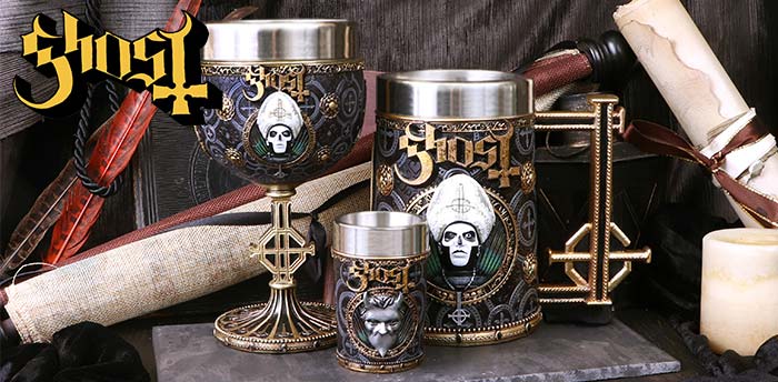 Ghost Merchandise Nemesis Now's Ghost collection features a tankard, shot glass and wallet.