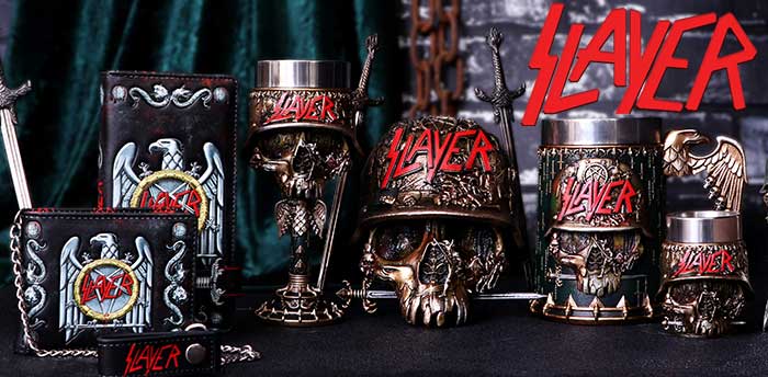 Slayer Merchandise Nemesis Now's Slayer collection features a shot glass, tankard and crystal clear pictures.