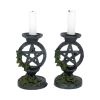 Aged Pentagram Candlesticks 13.4cm Witchcraft & Wiccan Witchcraft and Wiccan Product Guide