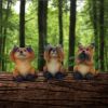 Three Wise Foxes 8.5cm Animals Last Chance to Buy