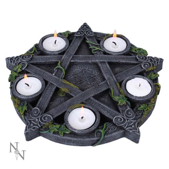 Wiccan Pentagram Tea light Holder 25.5cm Witchcraft & Wiccan Last Chance to Buy