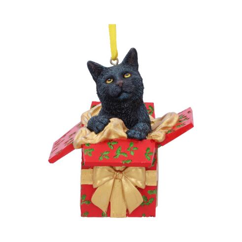 Present Cat Hanging Ornament (LP) 9cm Cats Sale Items