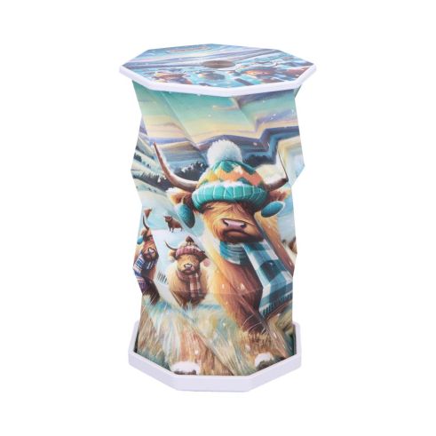 Winter Highland Cows Foldable Lamp 21cm Animals Highland Cows
