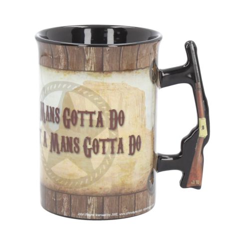 Mug - John Wayne - A Mans Gotta Do 16oz Cowboys & Wild West Out Of Stock