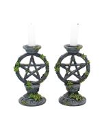 Wiccan Pentagram Candlesticks 15cm (Set of 2) Witchcraft & Wiccan NEMESIS NOW | EASTER SALE